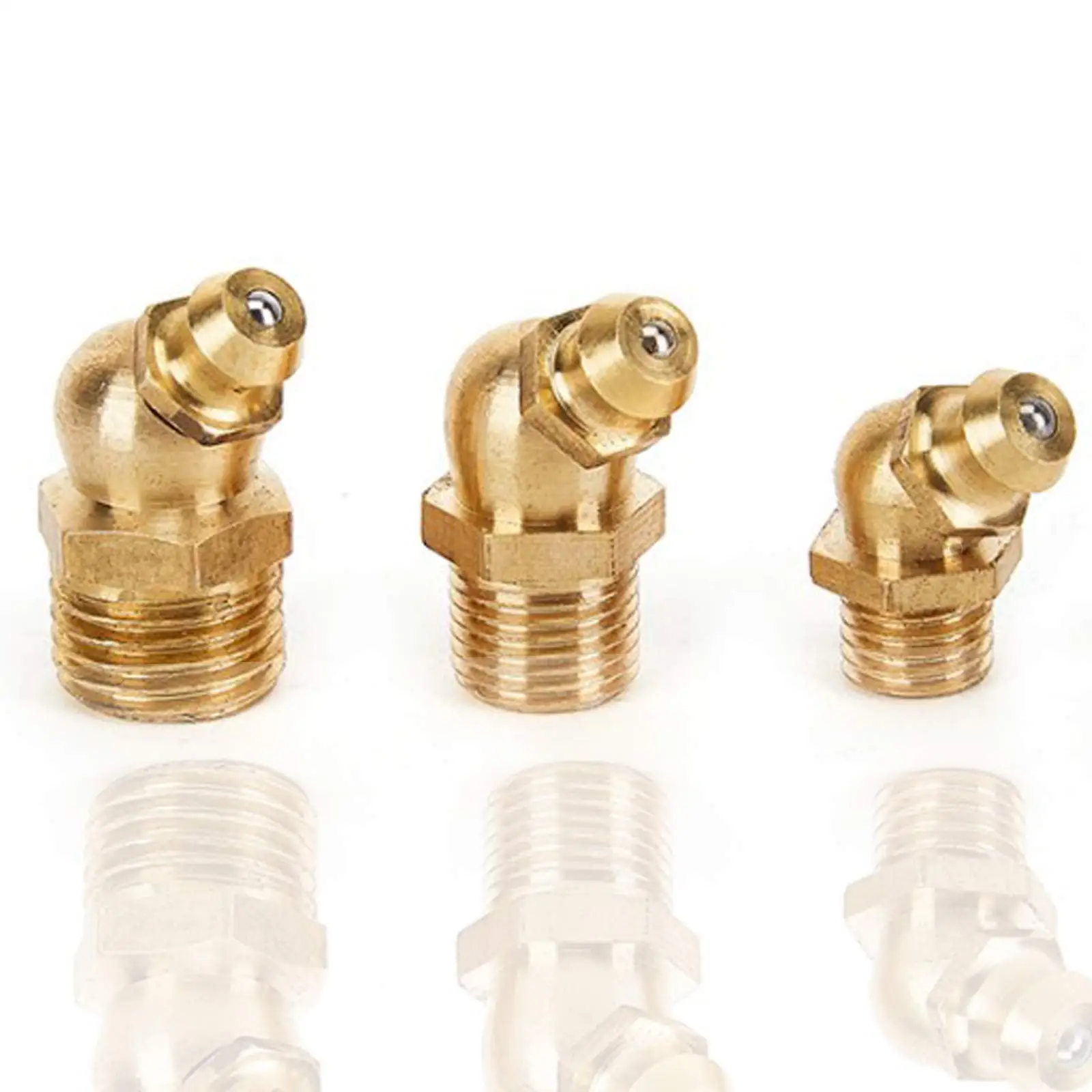 thumbnail interactive-video image 1 of 20-Pack M6 X 1mm Metric Male Brass Grease Zerk Nipple Fittings For Grease Gun 1 of 5