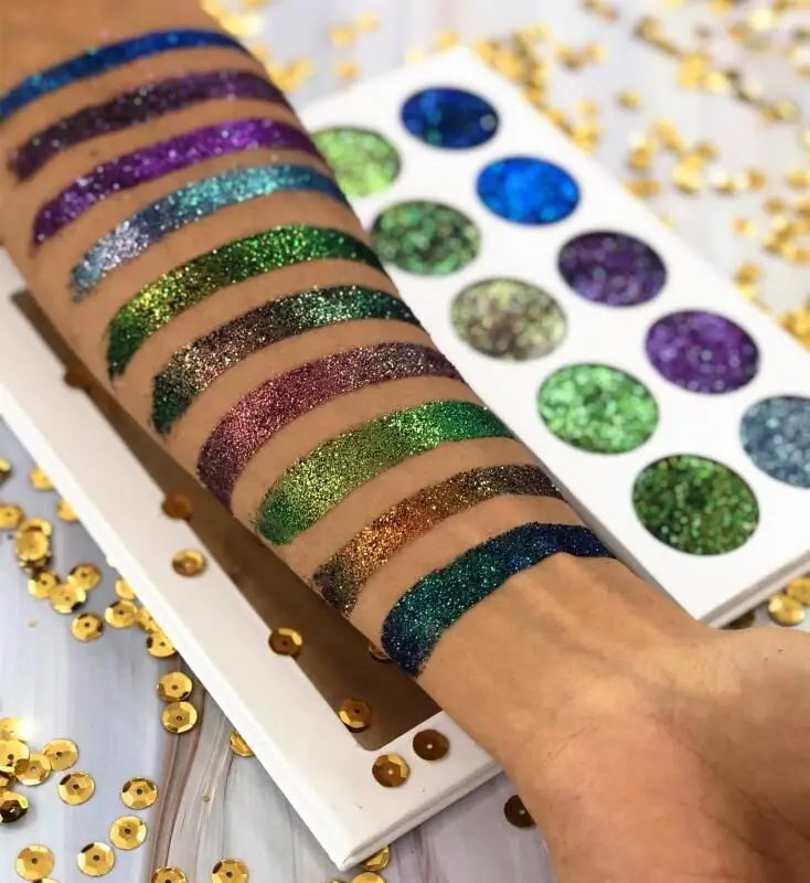 atelier paletteまとめ売り Cosmetics Manufacturer Supply 10 Color Multichrome Glitter