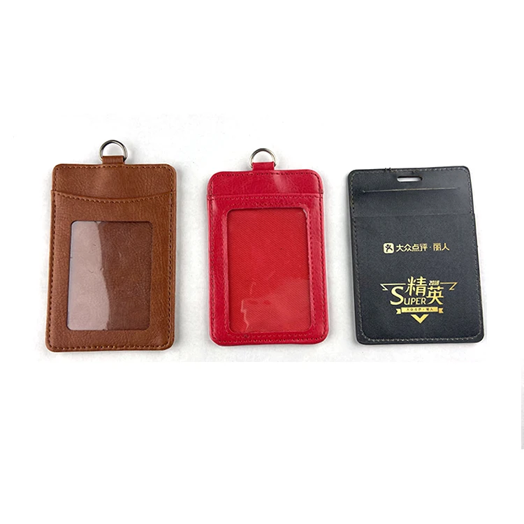 Good Quality PU Leather Card Holder Business PU Card Holder Pocket For Worker