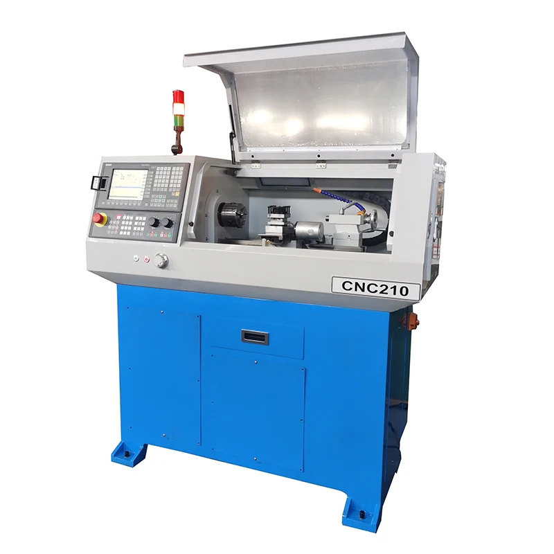 Mini CNC Lathe Machine  CNC210A  Servo Motor Alfa  System