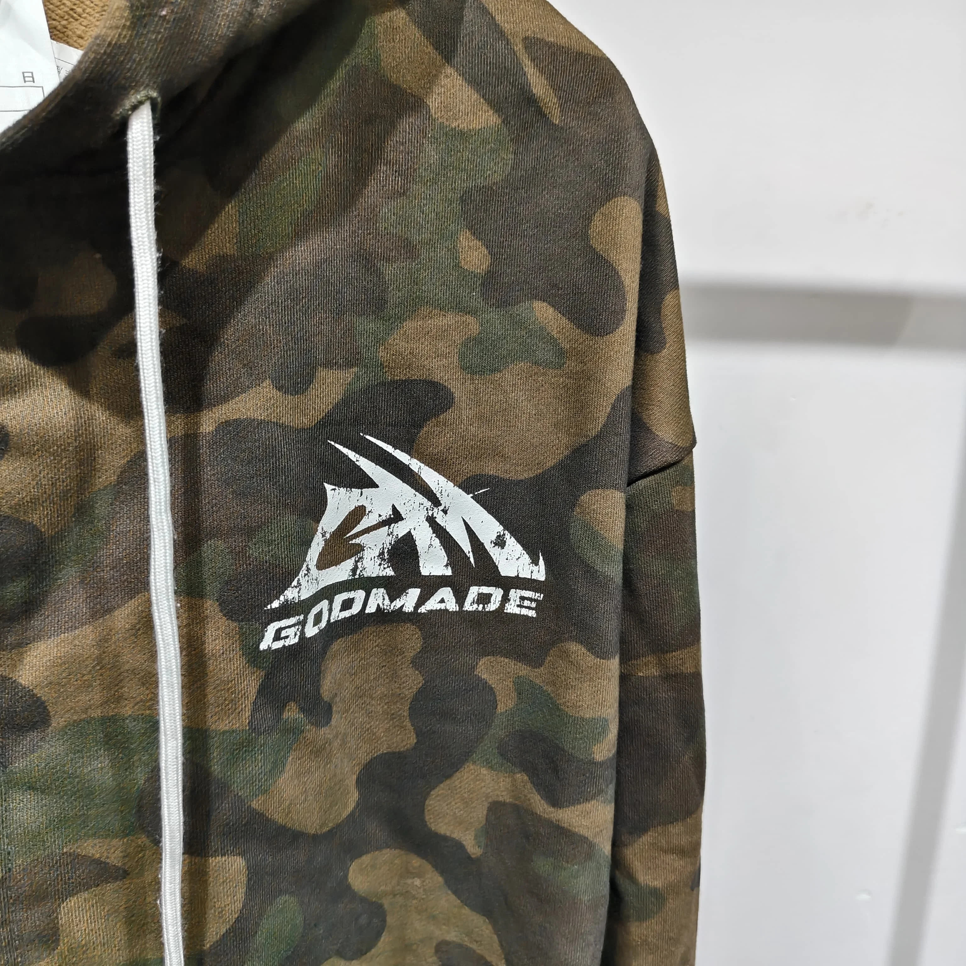 Custom Men Camo Zip up Hoodie High Quality 350 GSM Cotton French Terry Acid Wash Distressed Vintage gallery 3
