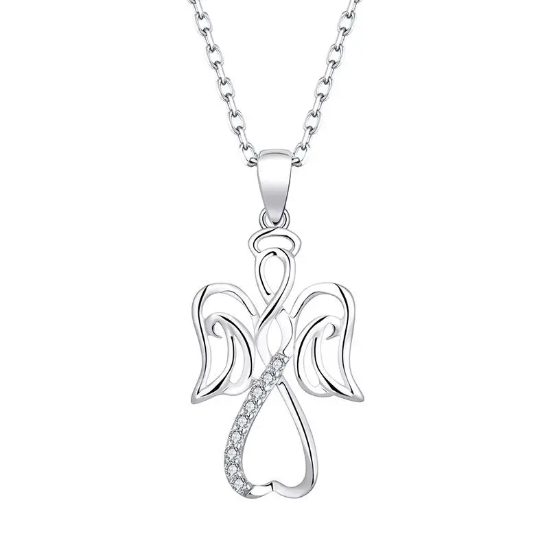S925 Silver Mother'S Day Angel Wing Dress Mommy Pendant
