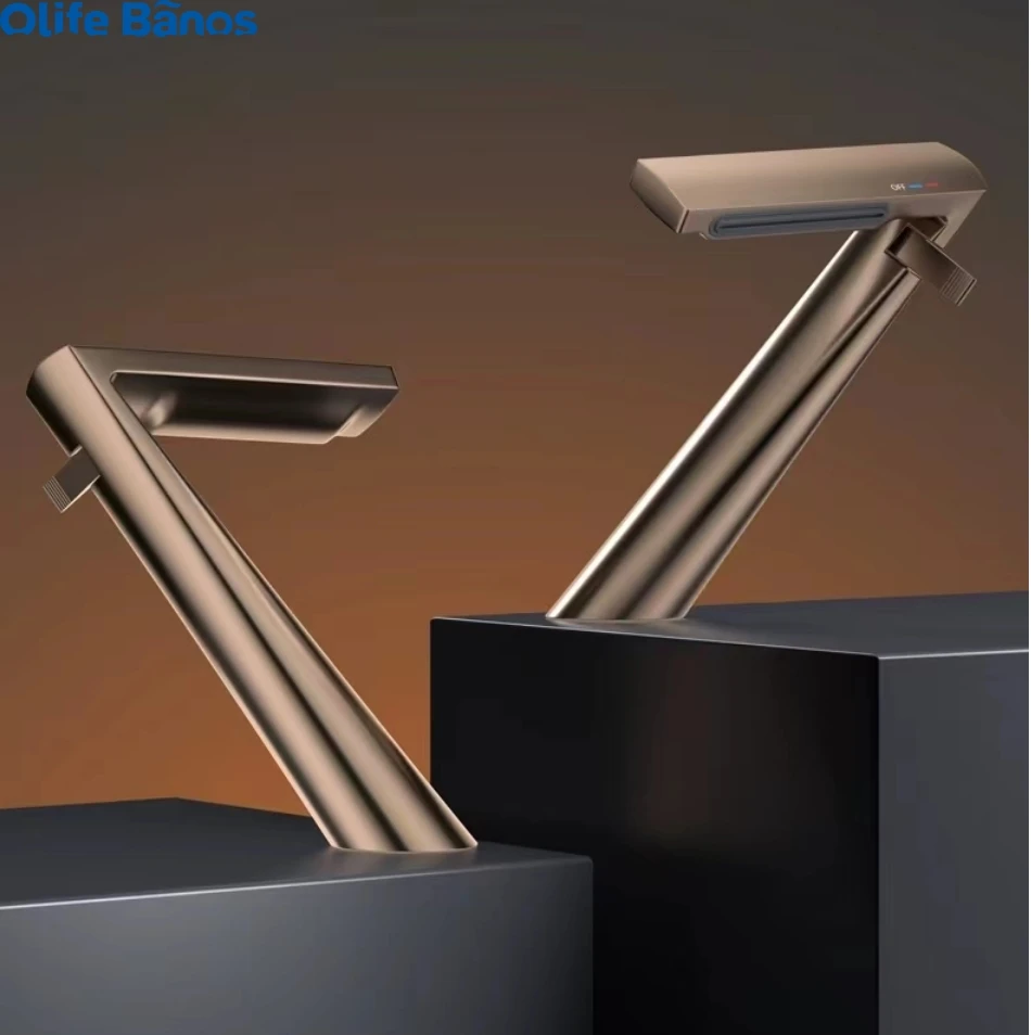 Olifebanos Bathroom Copper Brass Gold Chrome White Waterfall Hot And Cold Basin Mixer Faucet supplier