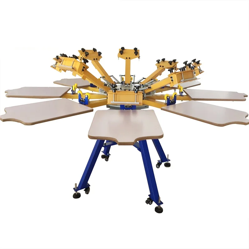 Machinery Rotary Clothes Textile 6 Color 6 Station t Shirt Manual Silk Screen Printing Machine for Sale T-shirts