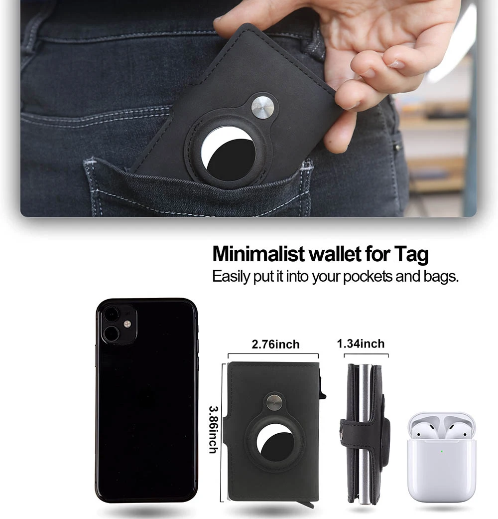 Hot Selling Custom Design Rfid Blocking Leather Metal Pop up Credit Card Holder Wallet Men