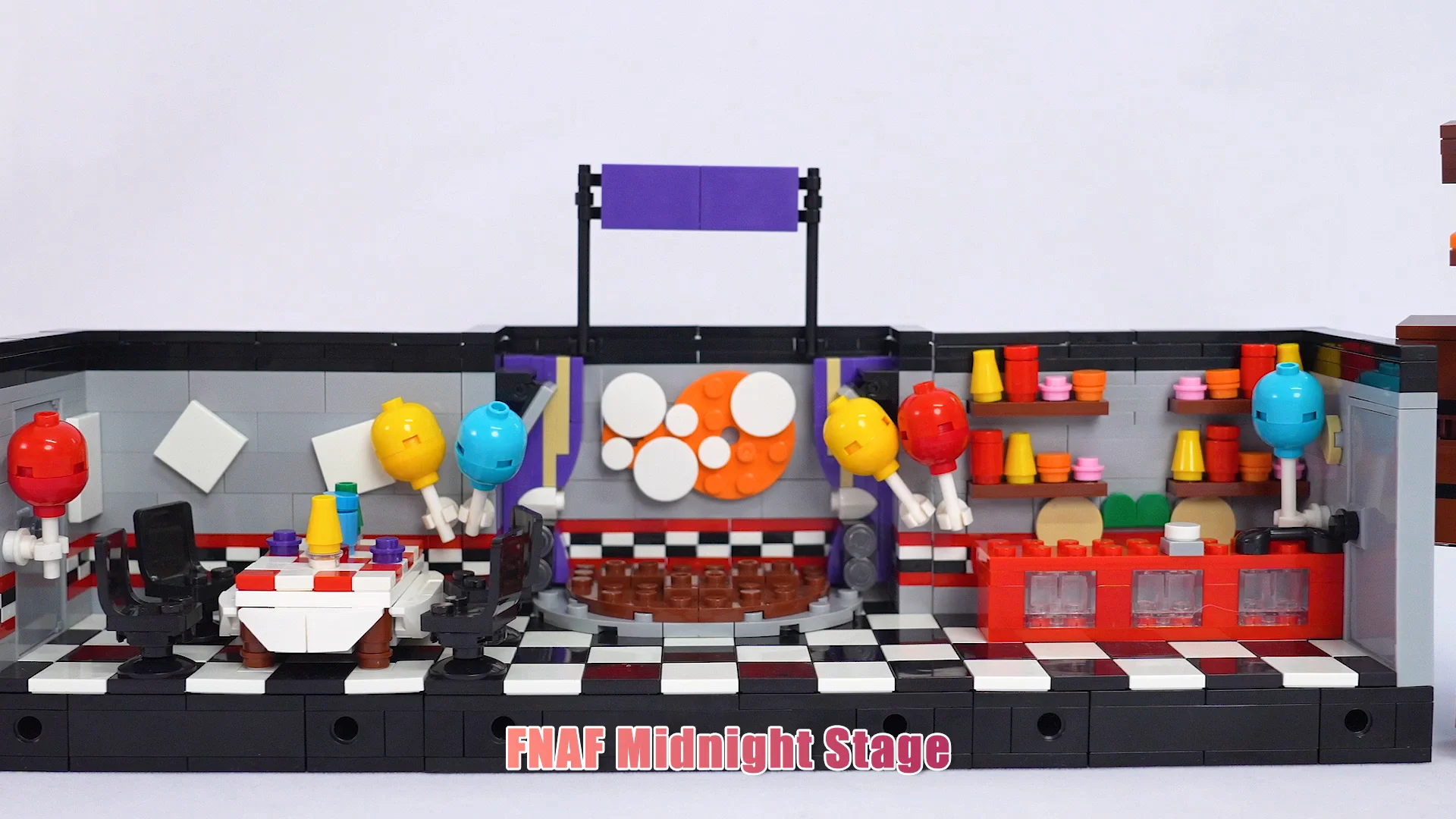 Moc1423 Fnaf Pizzeria Midnight Stage Without Action Figures Building ...