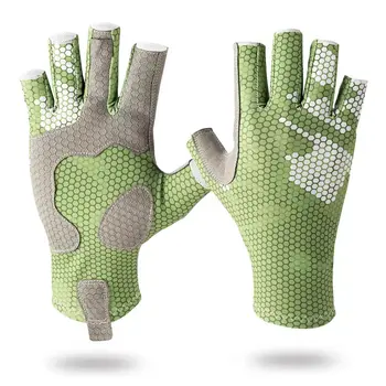 Unisex UV Protective Fingerless Polyester Gloves for Outdoor Sports for Racing Cycling Hiking Driving Kayaking Gym Casual Use