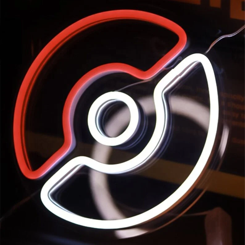 Cartoon LED Neon Schlafzimmer Zimmerdeko Ultra Ball Anime-Schild Master Ball Neon-Schild LED Poke Ball Led-Schild Spielzimmer Schlafzimmer