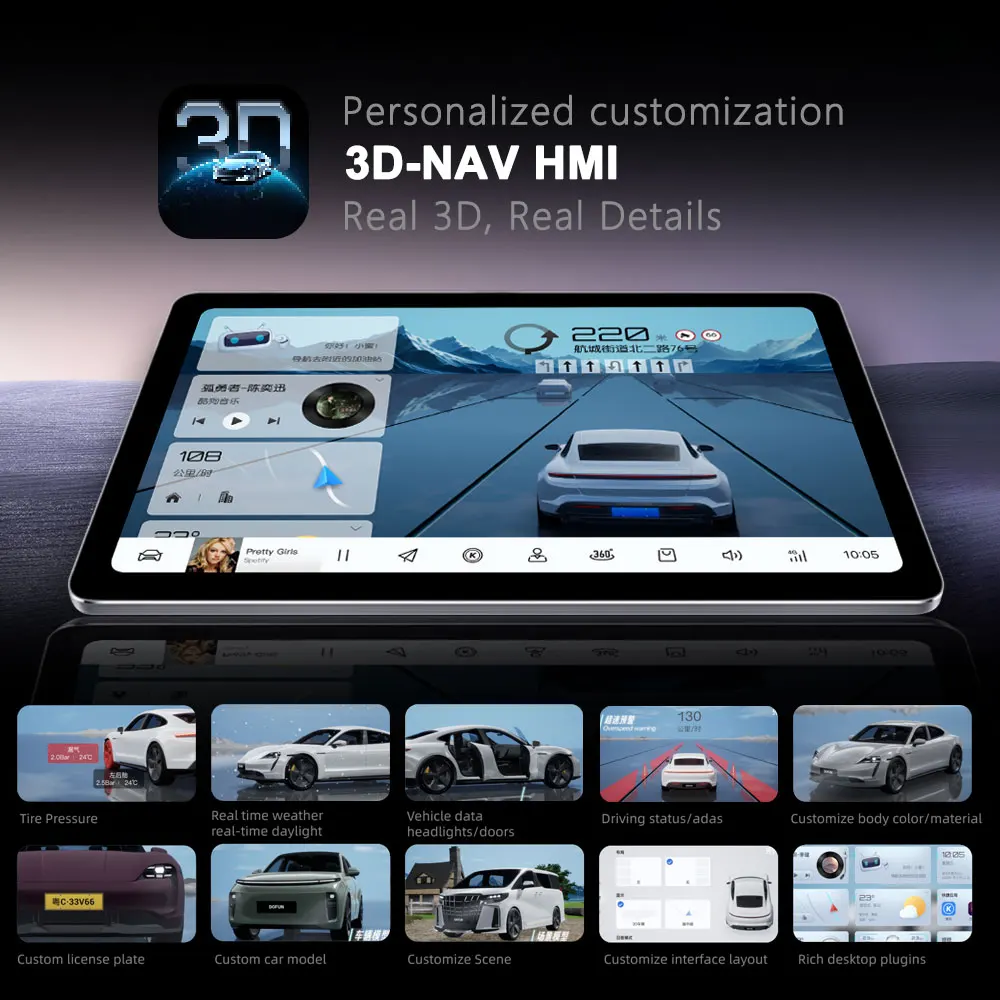 Android 13 8-Core CPU GPS Enabled Diamond 2K Car Monitor TS20 7870 Chip Dashboard Radio DSP Universal Car with RAM Model