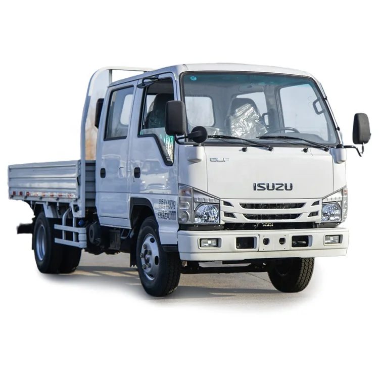 いすゞエルフ4輪ダブルキャブドロップサイドカーゴトラック小型