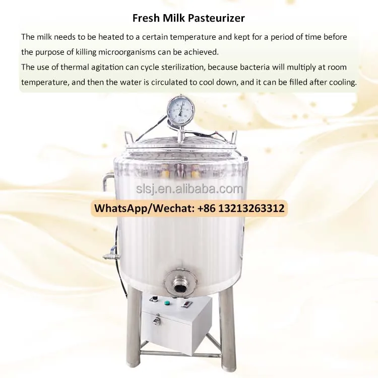 1000 L Cheese Pasteurizer Milk Pasteurizer Small Milk Pasteurization Machine With Milk Cooling Tank