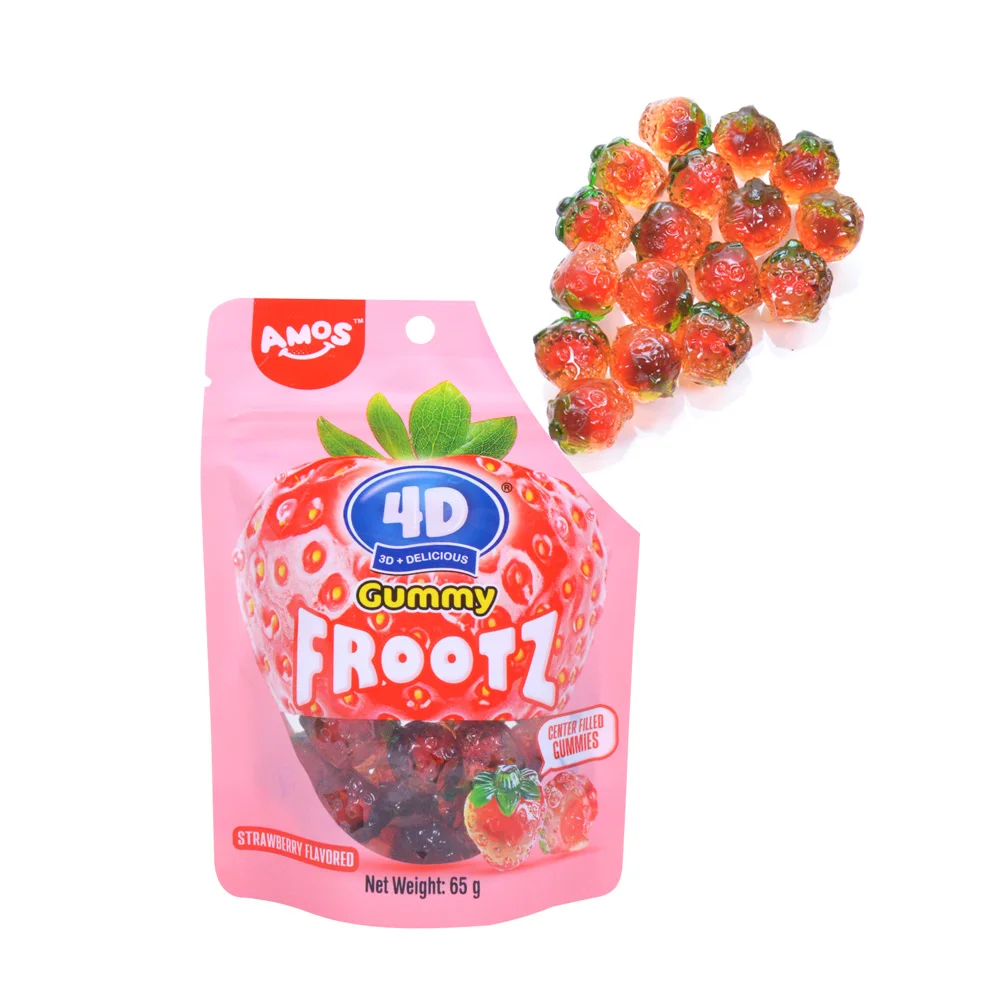 Amos High Quality Original 4d Fruit Gummy Center Filled Real Juice 3d Soft Gummies  Candy Strawberry - Buy Gummy Candy Strawberry,Amos 4d Gummy,Jelly Gummy  Candy Product on Alibaba.com