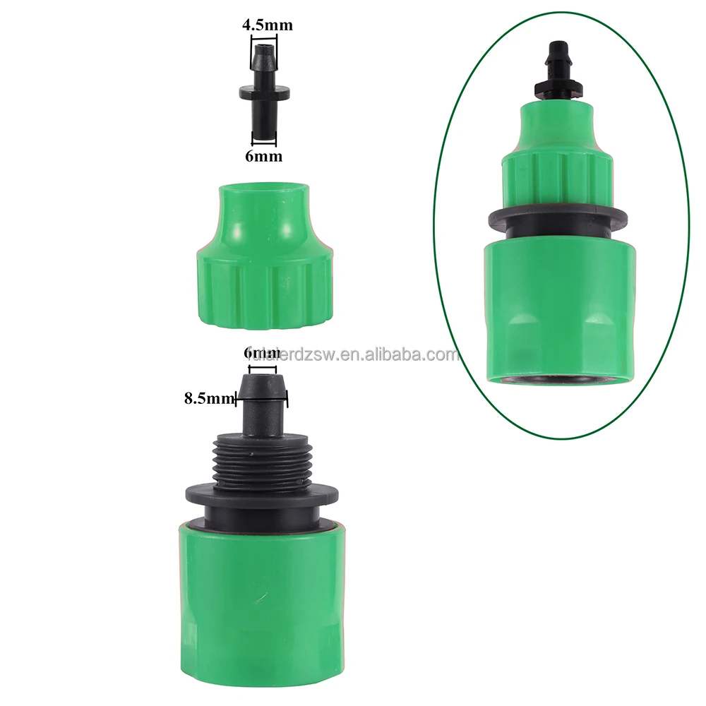 Connecteur De Robinet Rapide - Lot De 5, ABS Et Caoutchouc, 6.5x3.5 Cm, Pour Arrosage Jardin Et Tuyaux - 10
