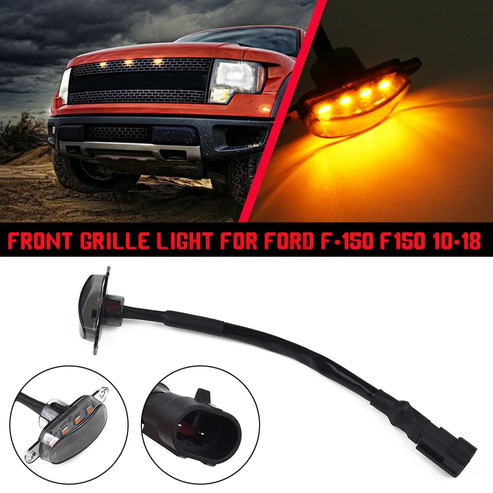 Juego De 4 Luces LED ámbar Ahumadas Para Parrilla Delantera De Ford F150, Estilo Raptor, 12-24V, Hasta 30.000 Horas