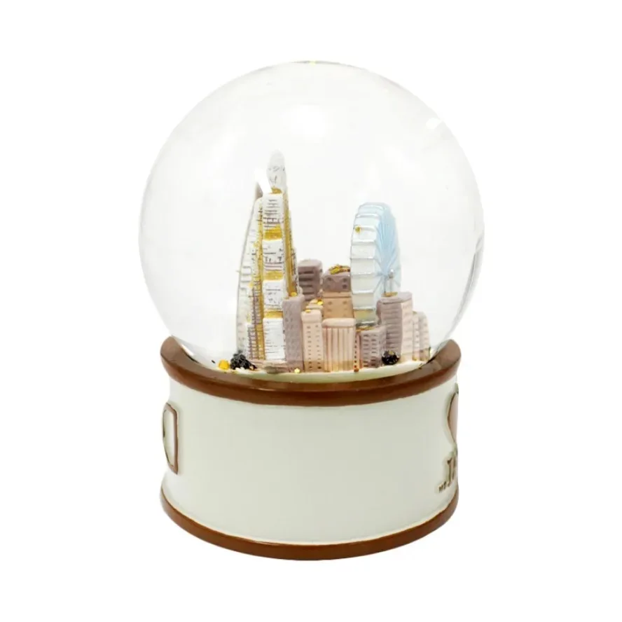 Customized Resin Craft Building Snow Ball Dubai Snowglobe Custom City Snow Globe