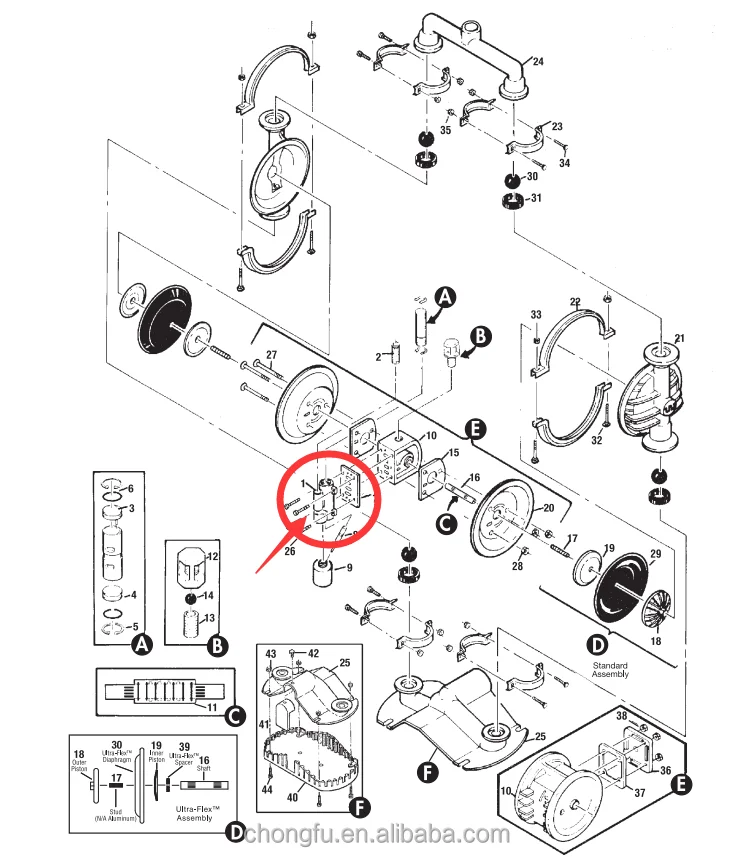 air valve assemblyCF04-2000-07 use for T4diaphragm pump manufacture