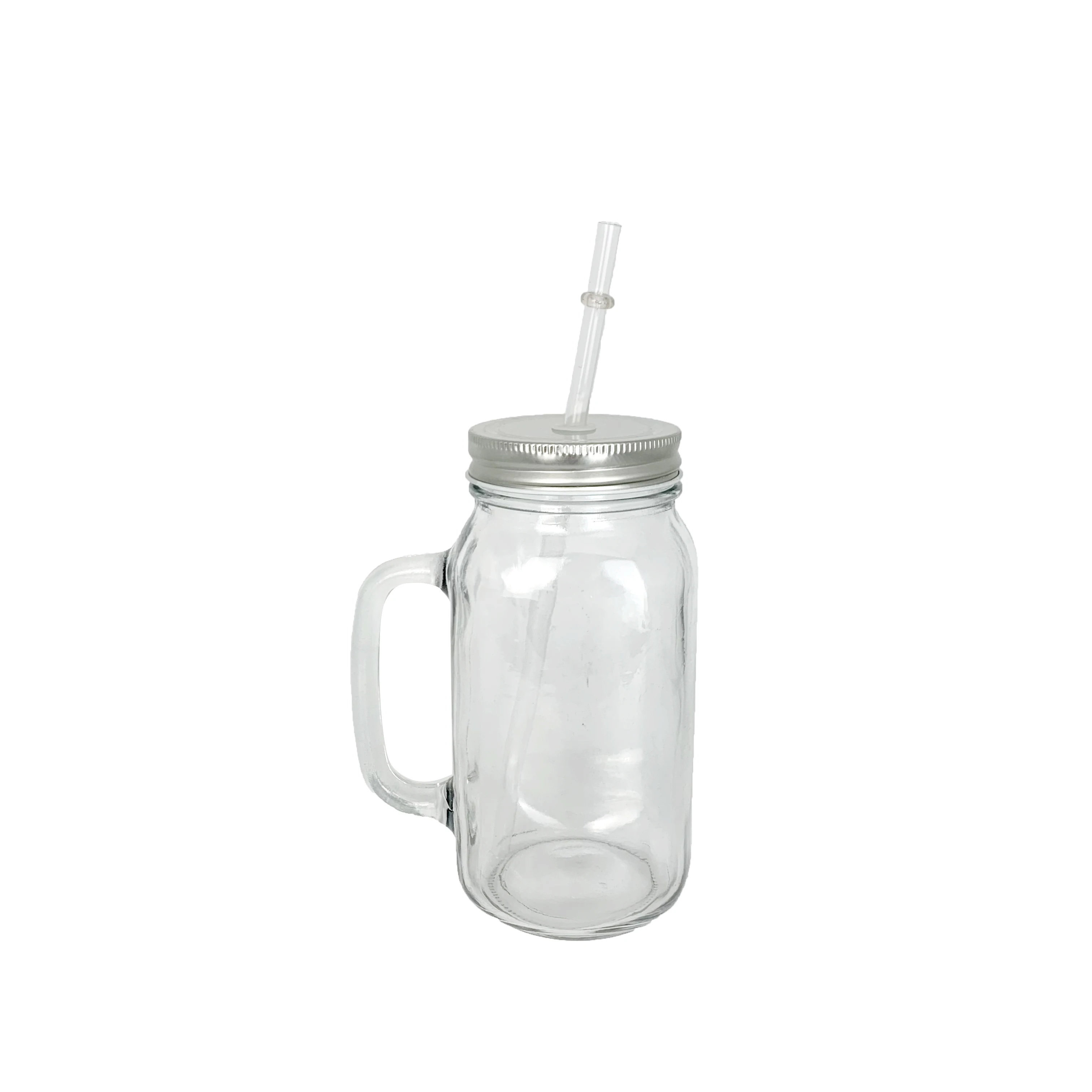 Clear Color 16oz 480ml Ice Cold Drink Mason Jar Mug with Handle