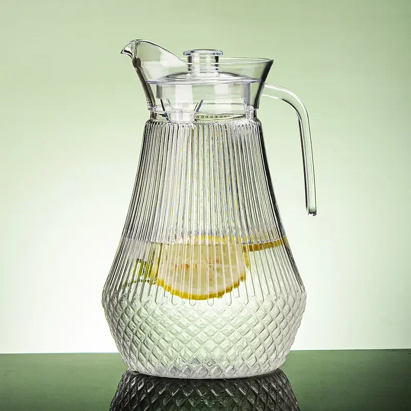 Glassware Octagon Diamond Pattern Cold Glass Water Bottle Tea Pots & Kettles Product 1100ml Glass Cold Water Jug