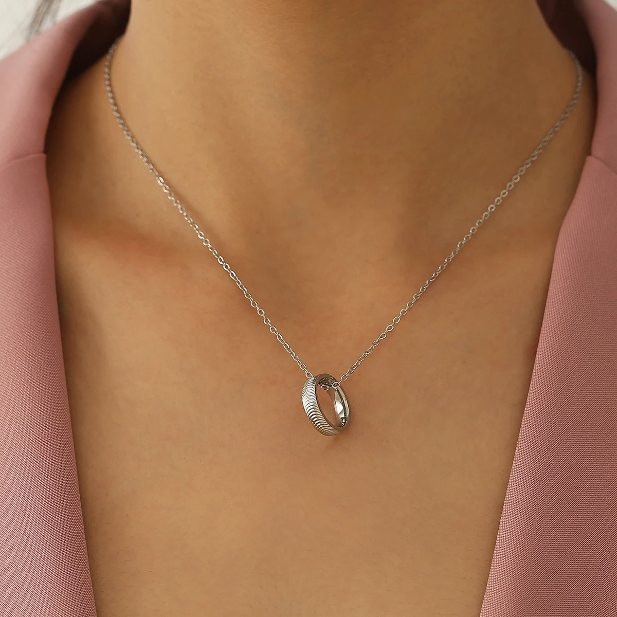 Titanium Steel Cateye Pendant Necklace