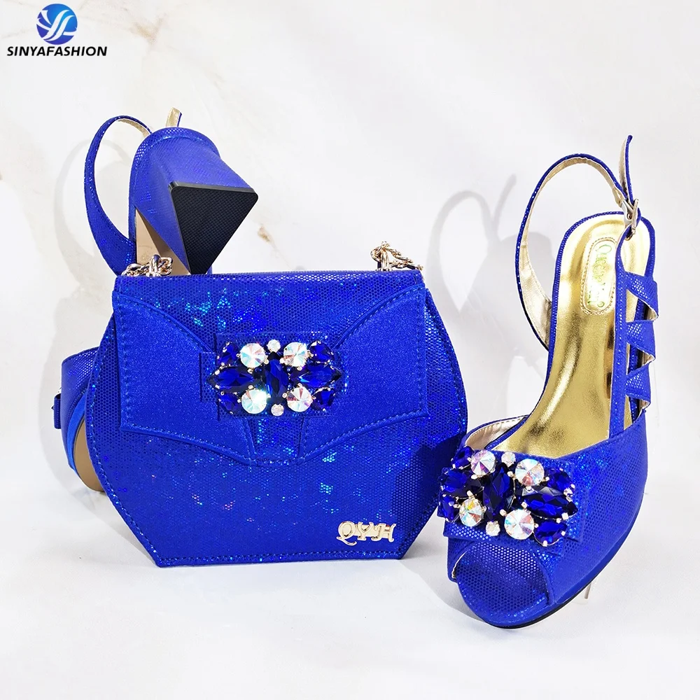 Lemon Color Shoes Matching Bag High Heel Shoes with Bag Latest  Italian Design Party Women Shoes