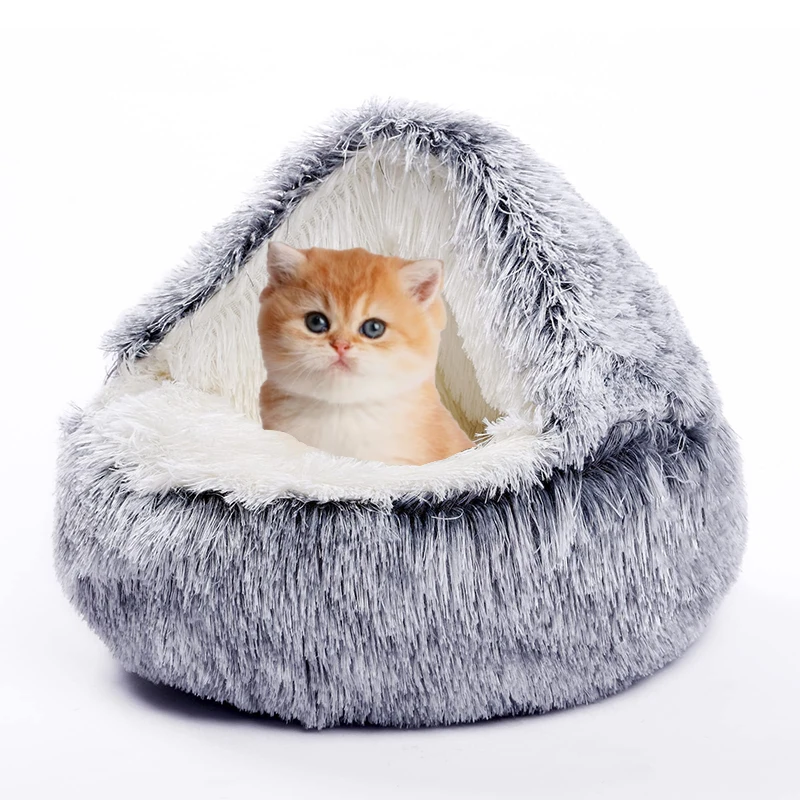 Wholesale luxury designer washable waterproof calming plush cat pet donut dog cat cave beds for dogs