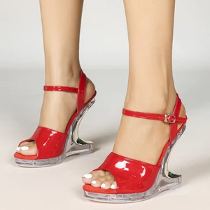 12cm PU High Heels Sandals Transparent Pole Dance Shoes for Girls Party Club Women Heeled Climbing Shoes Women's Dance Shoes