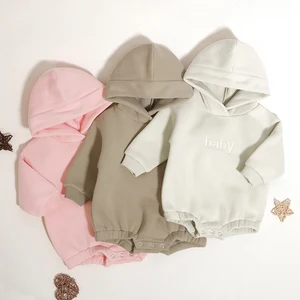 High Quality Custom Color Newborn Jumpsuit Autumn Warm Long Sleeve Baby Romper Snap Button Girl Wholesale Toddler Cloths