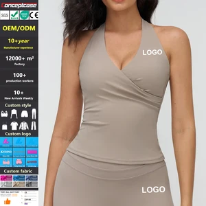 Custom High-Quality Quick-Drying V Neck Yoga Tank Top Tight-Fitting Backless Sports Vest Women Outdoor Running Fitness Sport Bra