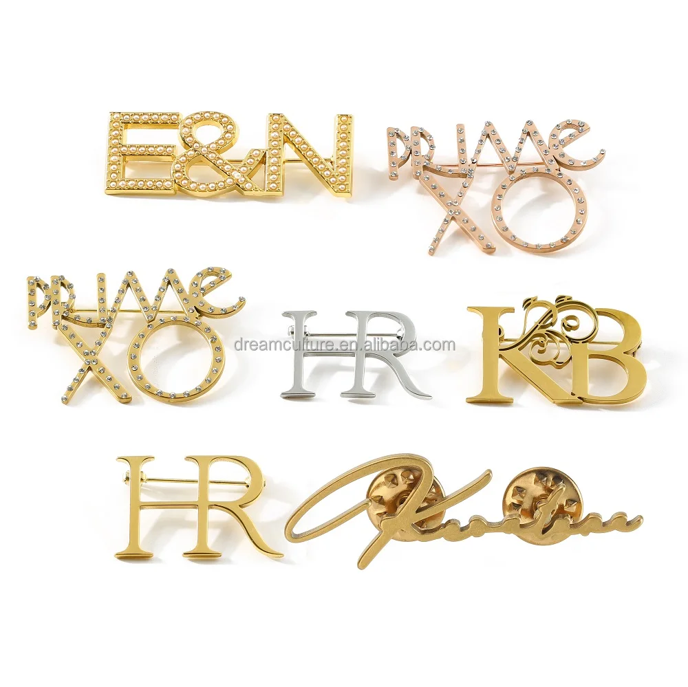 Custom Stainless Steel Gold Silver Rhinestone Broches Pins Brooches ...