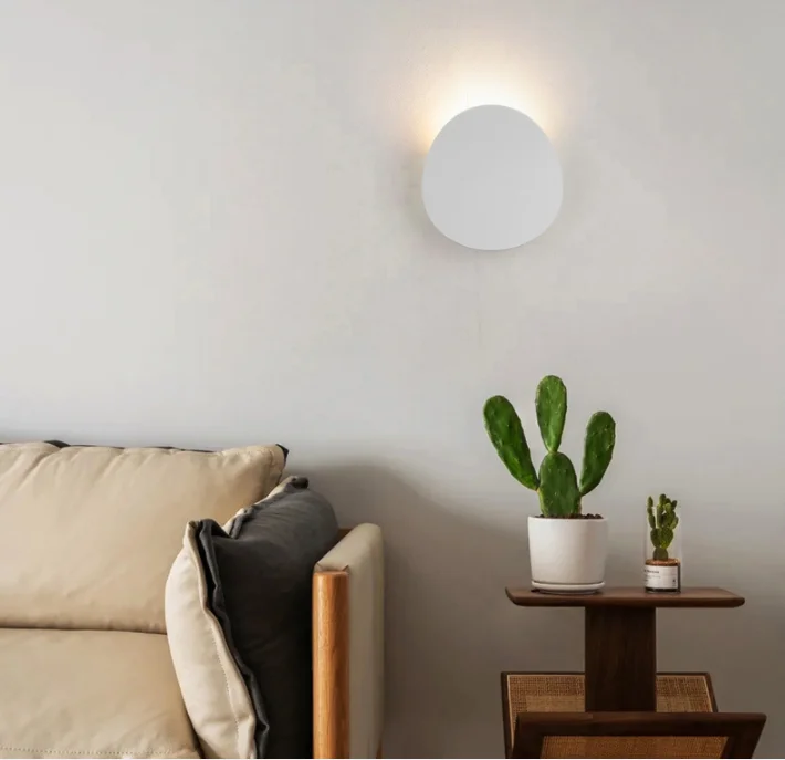 LED wall lamp round white black balcony courtyard bedroom bedside aisle modern decorative wall lamp