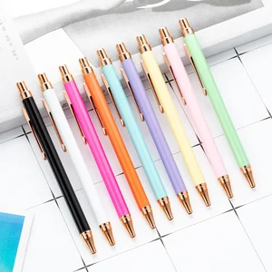 Sports Candy Color Metal Promotional Ballpoint Pen with Engraving Logo Novelty Design for Students
