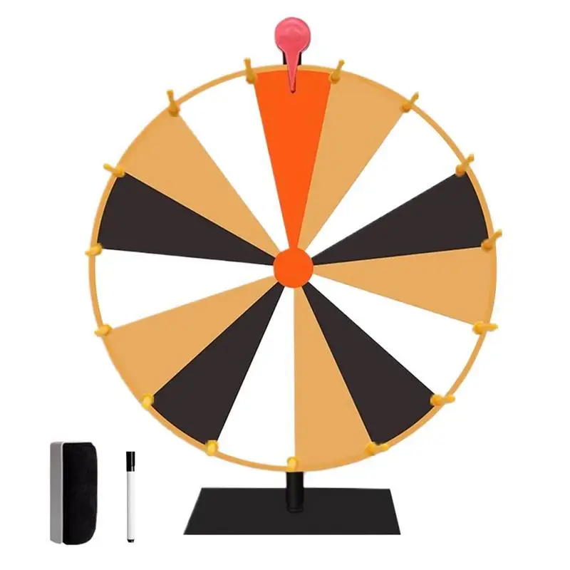 10/15 Slots Non-Slip Wood Wheel Prize Spinner Wheel of Fortune Game Stand for Party & Trade Show Prize Wheel Dice Type