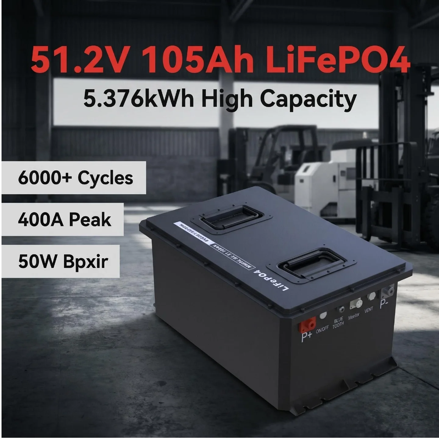LiFePO4 51.2V 105ah/100ah 160ah Lithium Ion Battery 48V Golf Carts Battery Can RS485 Bluetooth Electric Vehicle Battery