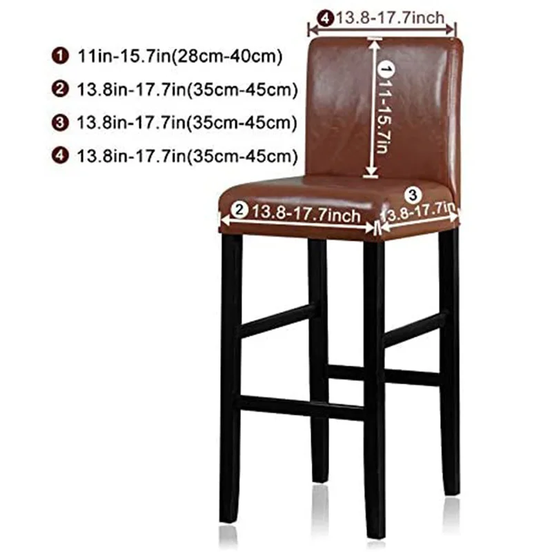 Жаккардовый чехол для барного стула с короткой спинкой обеденного эластичный из спандекса стульев банкетов