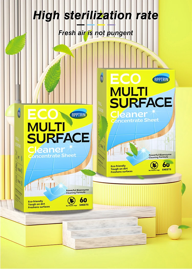 Oem Apptrin Eco Friendly Natural Allinone Multi Purpose Multisurface Cleaner Sheets Foam