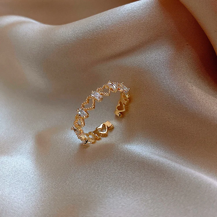 Hollow on sale heart ring