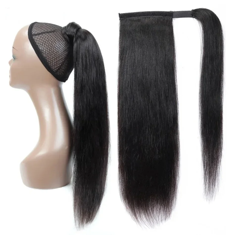 Coleta de pelo natural con envoltorio para mujer_voghion.com
