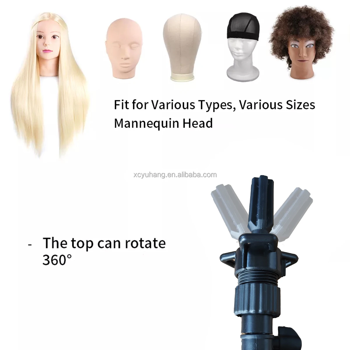 Mini Table Top Mannequin Head Stand Holder Foldable Metal Adjustable