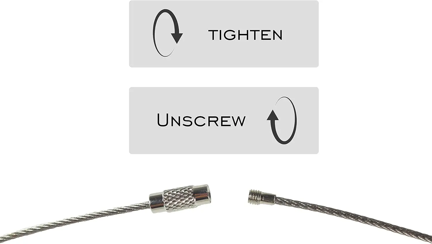 Nylon Coated Aircraft Cable KeyRing with Stainless Steel Wire Screw Lock Keychain Luggage Tags Metallic ID Tag Loop