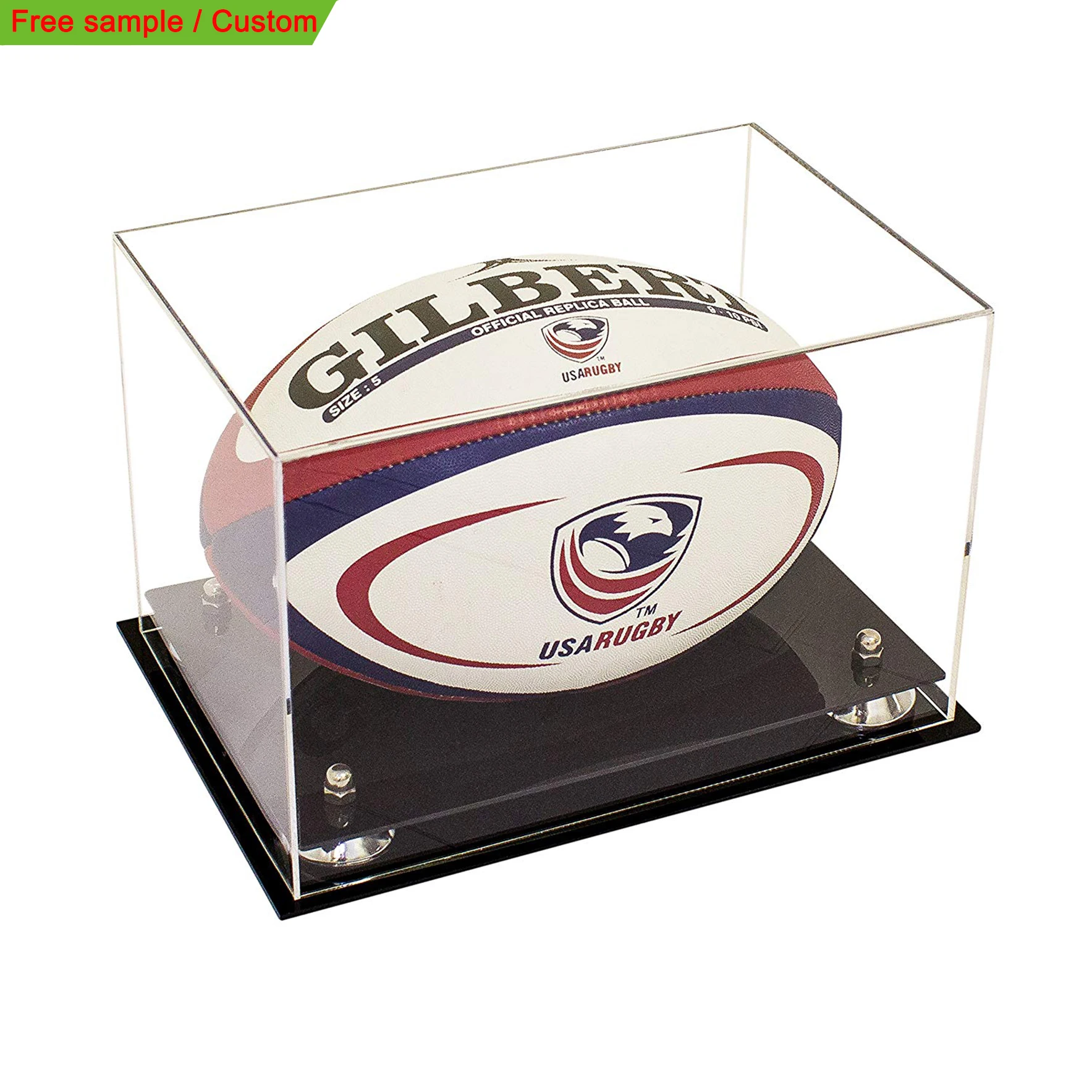 Custom Square UV Protected Clear Storage Case Golf Baseball Basketball Football Soccer Transparent Cube Acrylic Ball Display Box