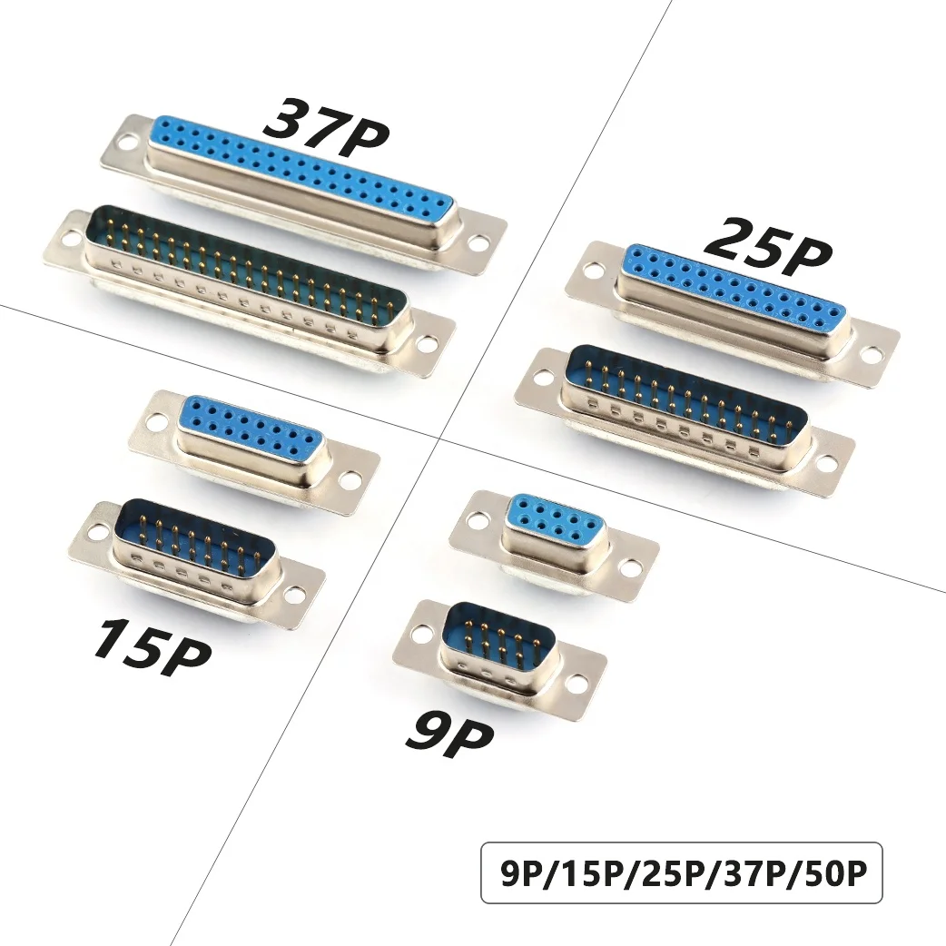 10PCS DB9 9 Pin Female Plug Connector RS232 VGA 2 Rows Solder Type Straight