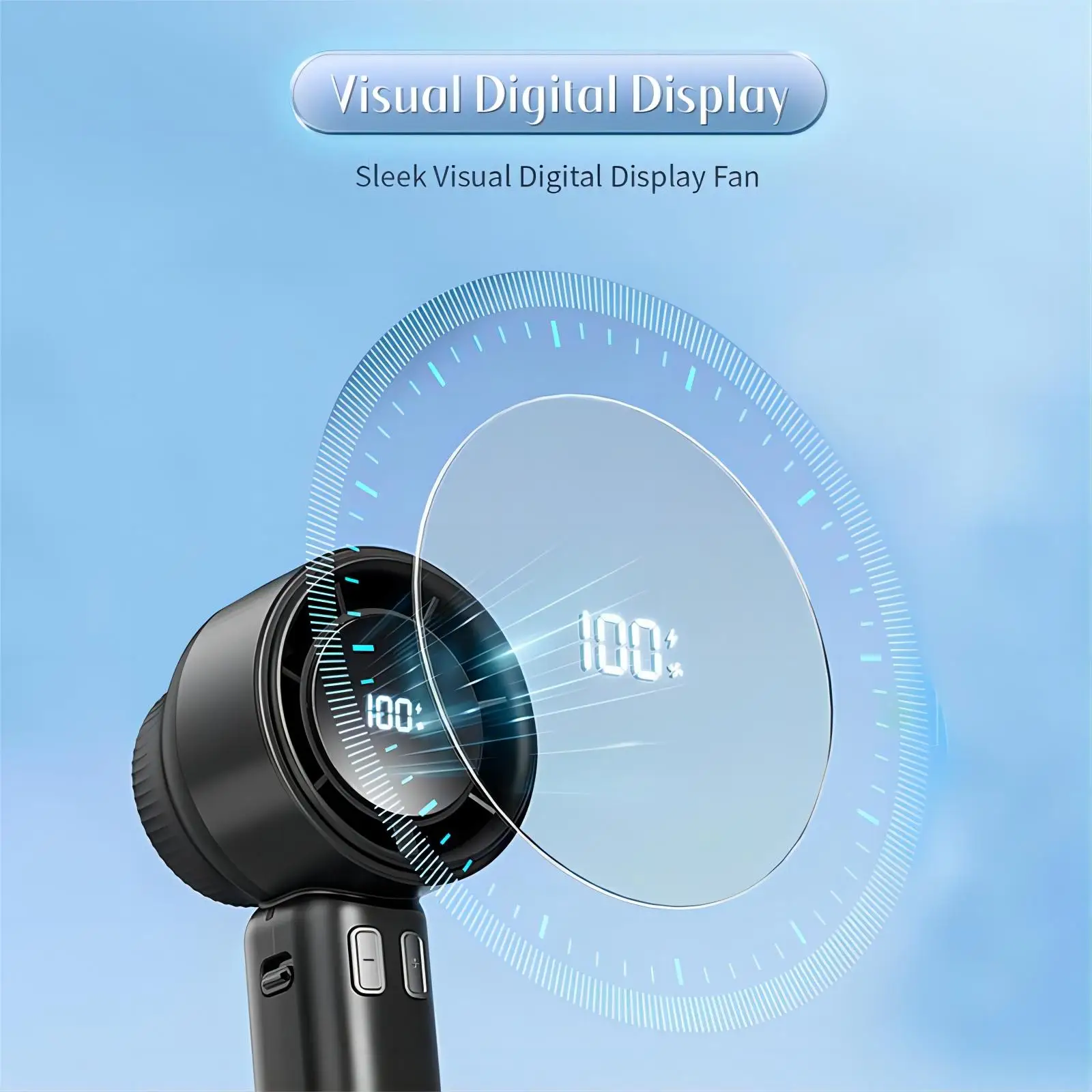 Led Display Handheld Fan, Portable, 3.7 V, USB - detail 10