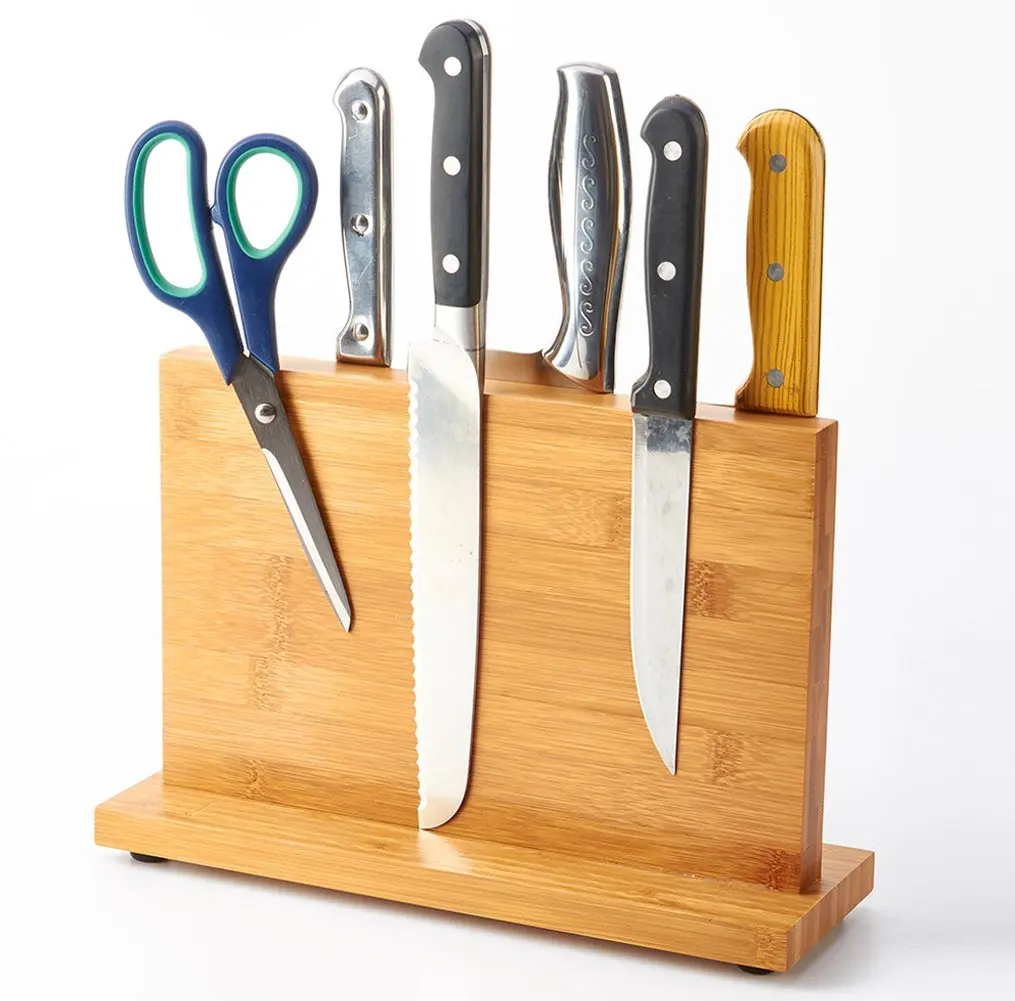 Multifunctional  Kitchen Cutlery Display Organizer Stand Magnetic Knife Holder Knife Holder Rack