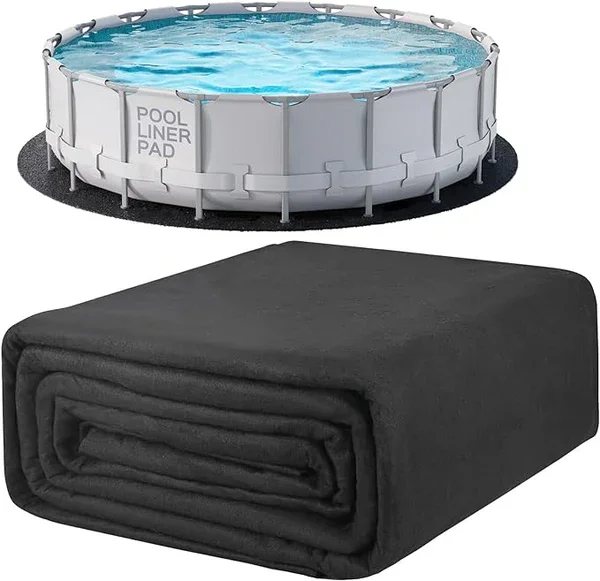 Outdoor Polyester Swimming Pool Cover Pad Protective for Liner Winter Cover Absorbs Moisture Prevents Stains Algae Oval Shape