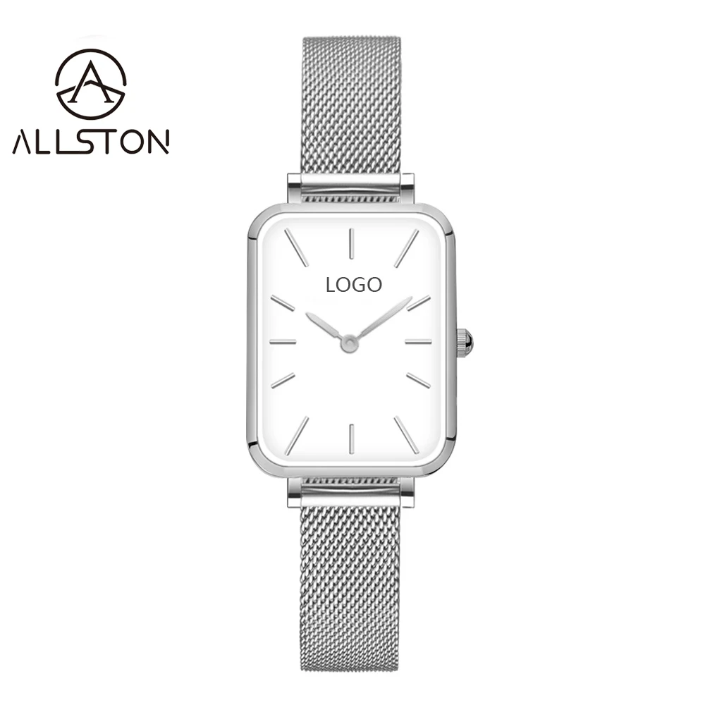 Minimalist Japanese Movement Quartz Watch for Men Women Custom Logo Mesh Business Style Alloy Leather Strap Cheap Logo Printing
