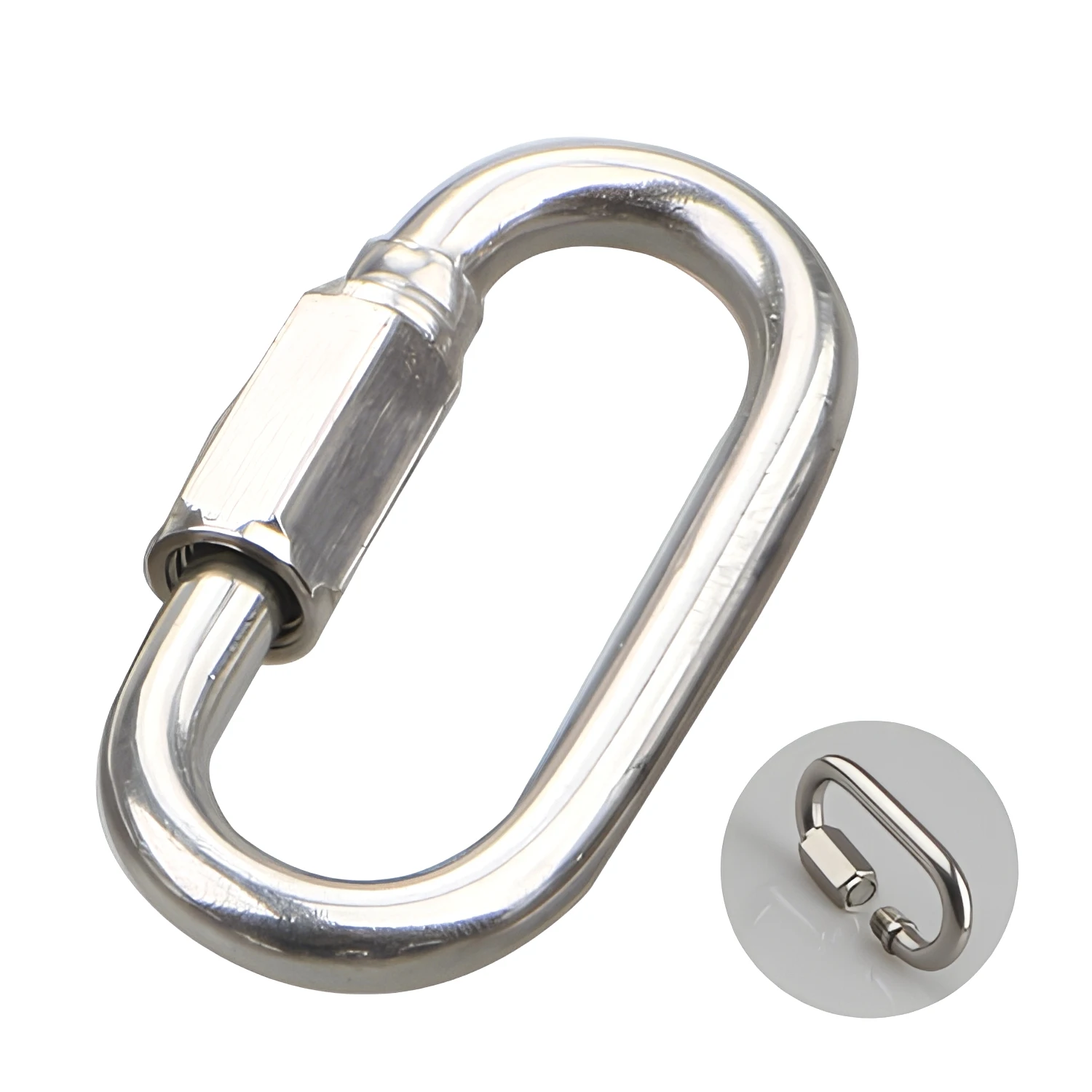 Aluminium Clip Buckle Plain Finish Hiking Climbing Swivel Carabiner Bags Metal Snap Camping D Shape Rings Triangle