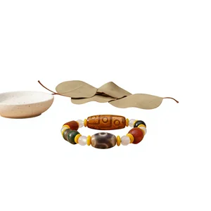 Nine Eyes Stone Bead Bracelet Simple Eye Bead Bracelet Xizang Folk Style Bead Bracelet