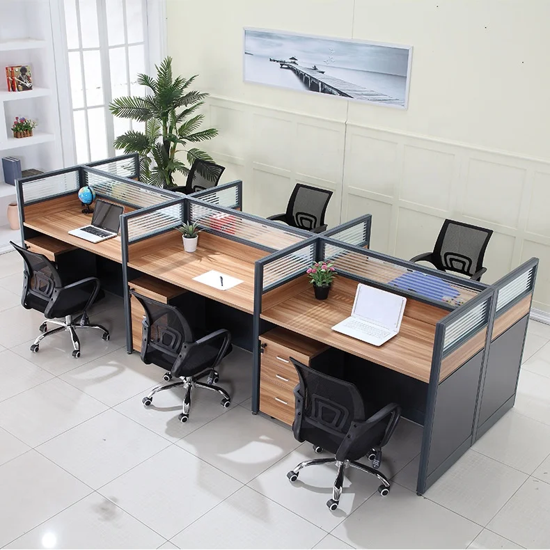 Independent Workstation Office Table Free Combination Can Add Glass Combined Modern Office Furniture Office Desks Wooden Panel
