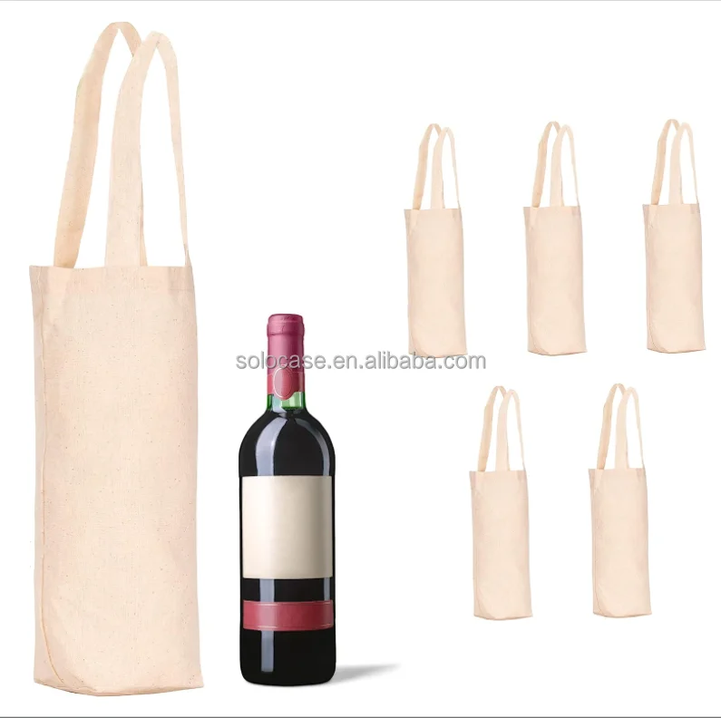 Washed Canvas Wine Bottle Bag