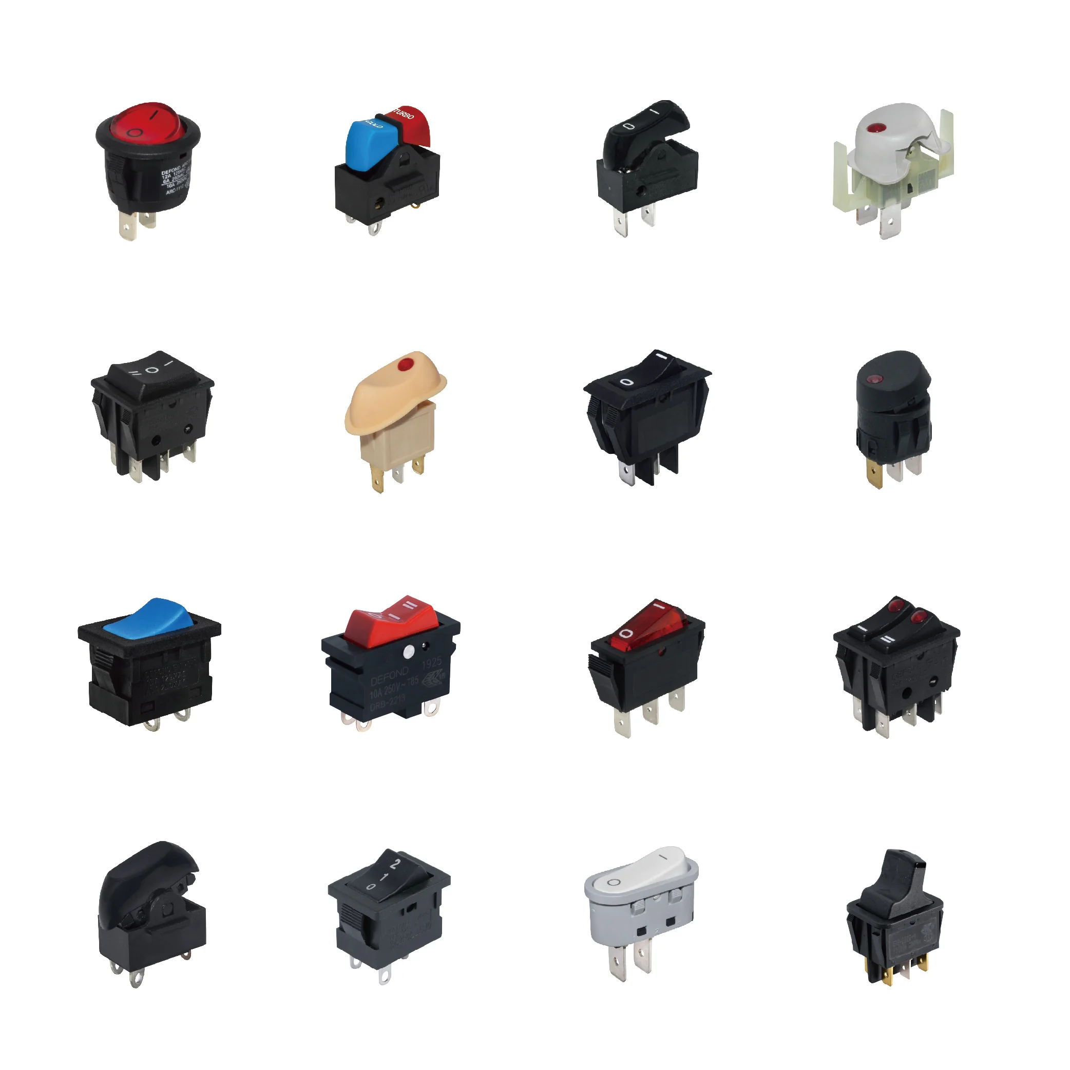 Kcd4 Rocker Switch Ip67 Waterproof Led On Off 16a 250v Mini 2pin Momentary Round Rocker Switch